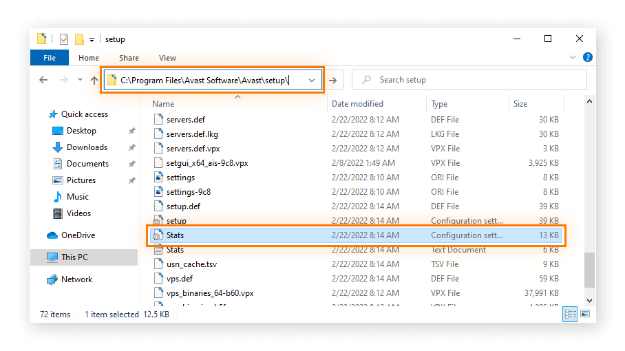 Windows 文件资源管理器显示爱网士安装文件夹路径，其中 Stats 文件已高亮显示以供编辑。