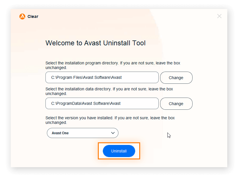 爱网士卸载工具界面，显示默认安装路径，已选中 Avast Free Antivirus，单击“卸载”按钮可随时移除该产品。