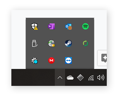 Startup items in your taskbar