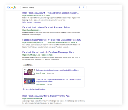 Some of the Facebook hacking tools available with a Google search
