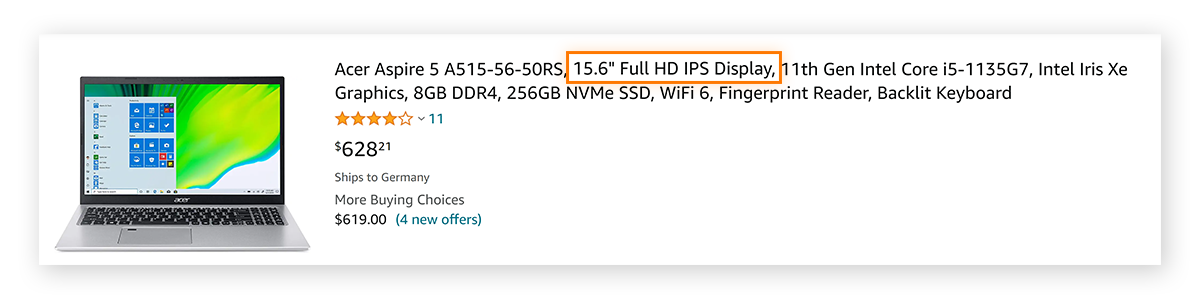 Laptop with IPS display