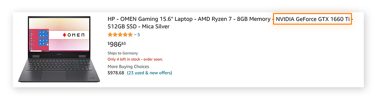 Laptop with dedicated graphics card