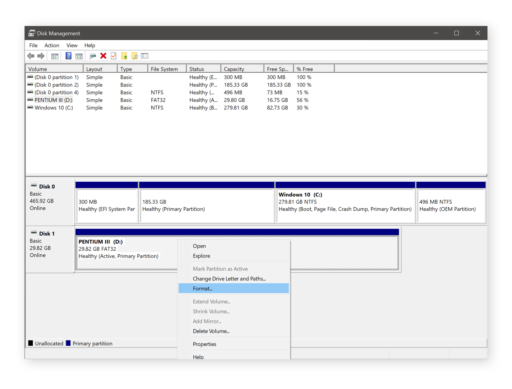 Форматировать диск в ntfs