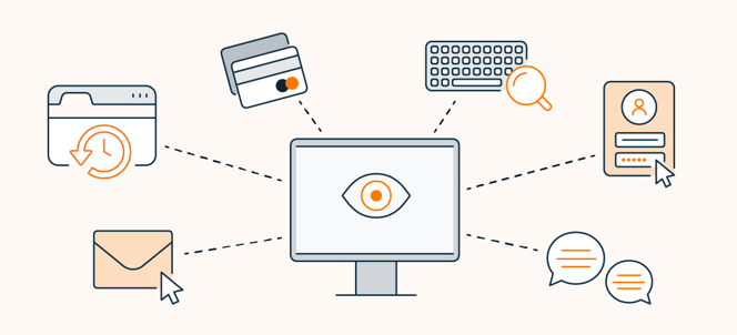 Os keyloggers gravam o que você digita e espiam suas senhas, mensagens e mais.
