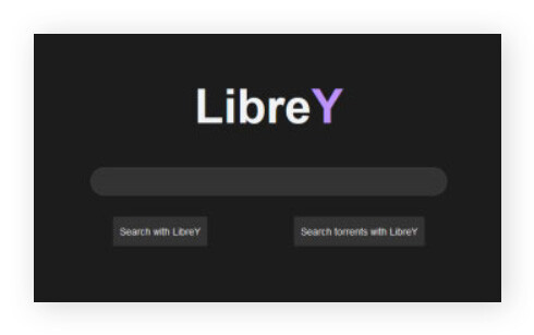 La page d’accueil du moteur de recherche du Dark Web LibreY.