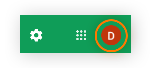 Resaltar el icono de la cuenta en el portal web Encontrar mi dispositivo de Google.
