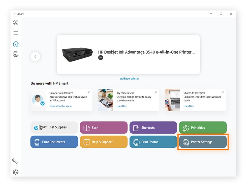  Haga clic en Configuración de la impresora (u opción similar)