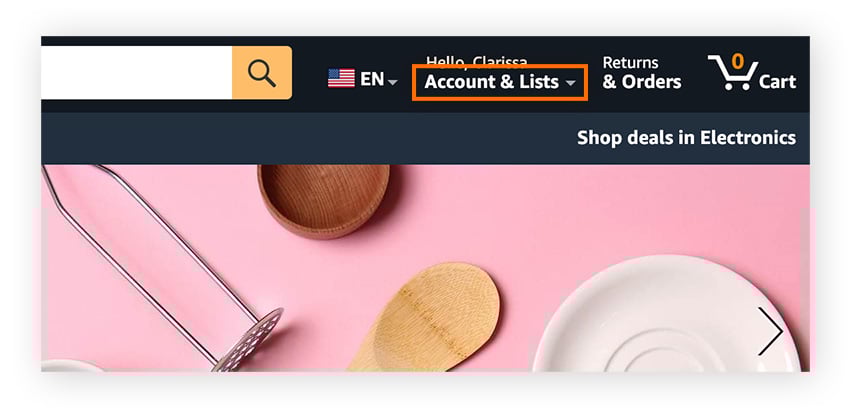 If your Amazon password is hacked, try to reset your password in Account & Lists first