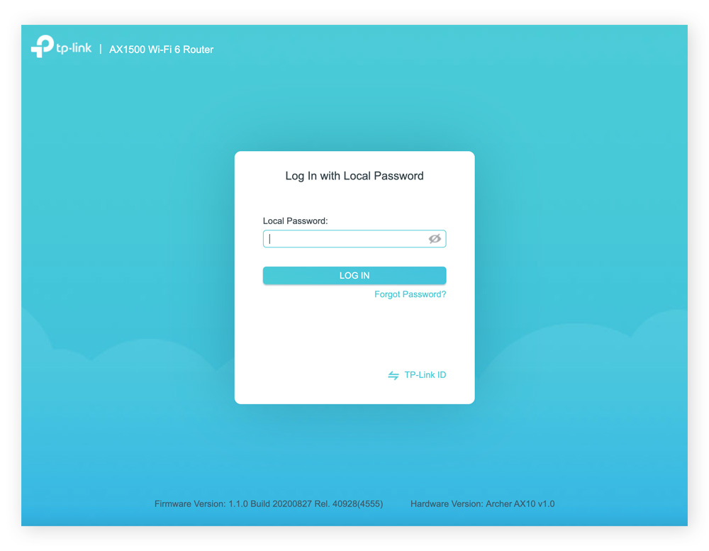A router login page for a tp-link router.