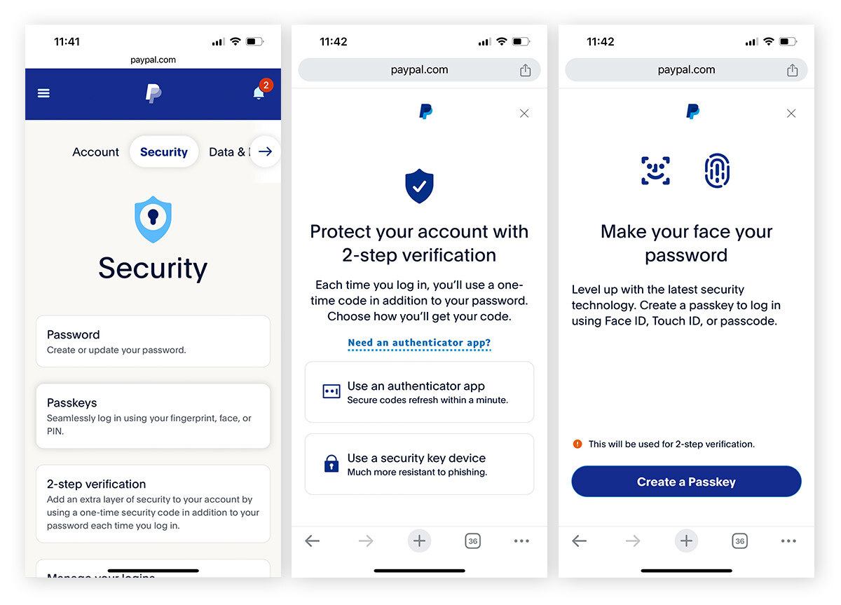 PayPal ist eine sichere Zahlungsplattform, die mehrere Sicherheitsebenen bietet, darunter auch eine zweistufige Verifizierung.