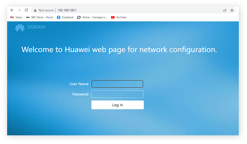 faça login para ajustar as configurações do roteador wi-fi