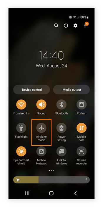 Turning Airplane mode on and off on Android to boost data speeds.