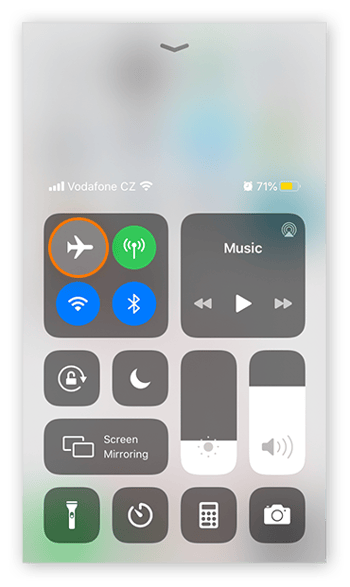 Turning Airplane mode on and off on iPhone to boost data speeds.