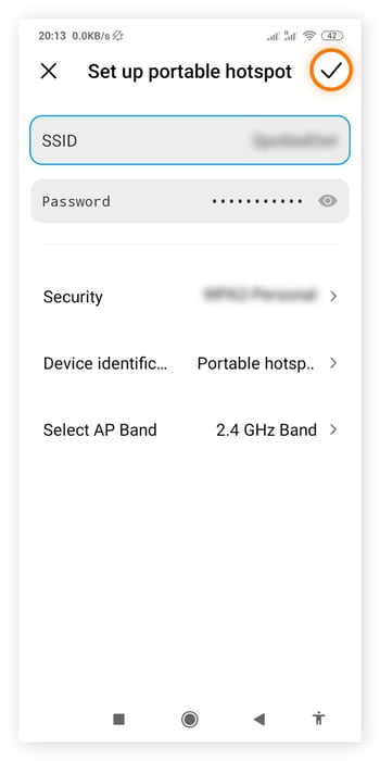 Set up portable hotspot screen on Redmi 7