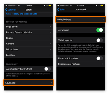 Vous pouvez choisir de laisser votre historique de navigation intact lorsque vous videz le cache sur iOS.