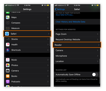 Pour activer le mode Lecteur par défaut dans Safari, commencez par aller dans le Lecteur.