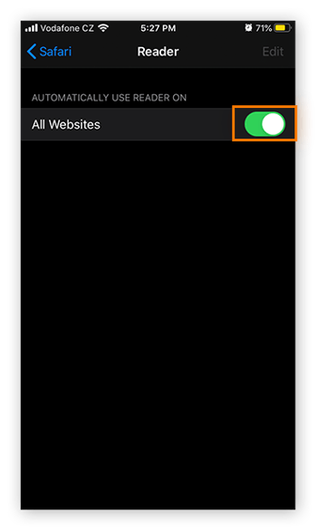 img_32Toggle on All Websites to load every website in Reader Mode.