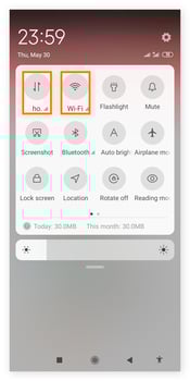 Panneau de configuration dans Android