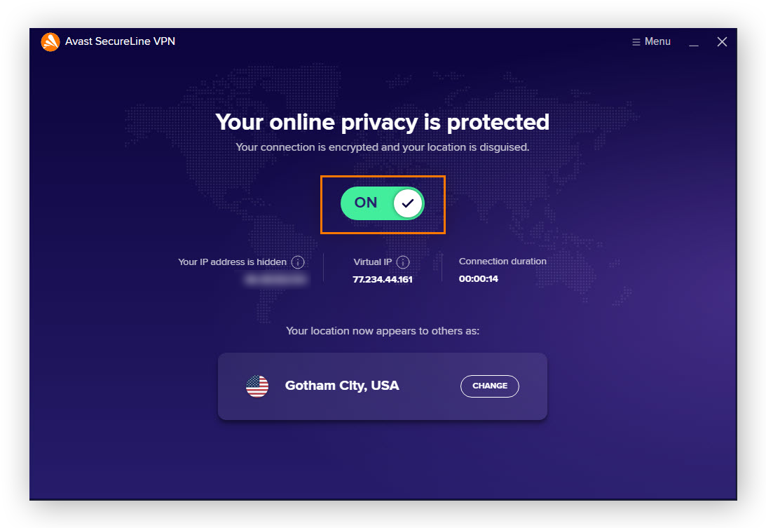 Activez le VPN Avast SecureLine pour changer d’adresse IP automatiquement et vous connecter au serveur le plus rapide possible.