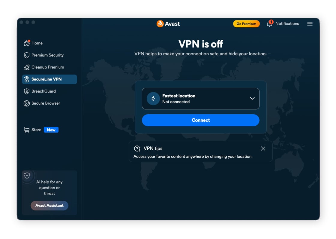 How to change your IP address using  SecureLine VPN.