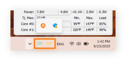Drag your CPU temps to your taskbar to monitor your computer temps in real time.