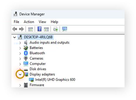 You can check your graphics card under Display adapters
