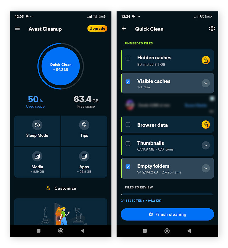 Avast Cleanup is a junk cleaner that helps speed up your Android.
