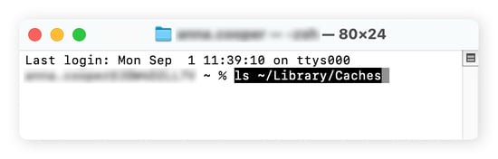 Using Terminal on Mac to find cache files.