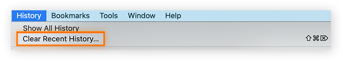 Screenshot to show users how to find browsing data in Firefox.