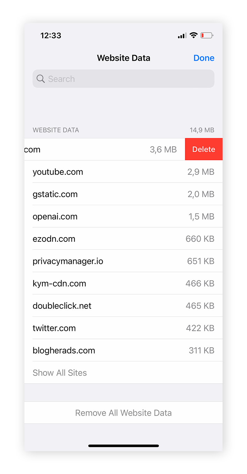 CLEAR CACHE COOKIES IPHONE visual data 8