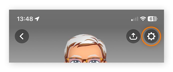 Toque no ícone de configurações.