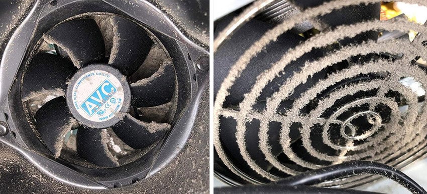 Ein eingestaubter PC-Lüfter kann die CPU-Leistung beeinträchtigen.