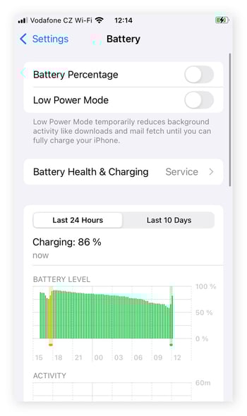 If your iPhone won't update check your battery level is at least 50%.