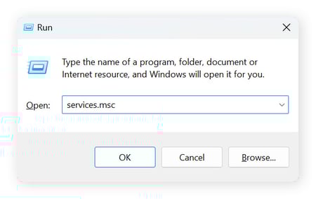 Restarting Windows Audio Services via the run command.