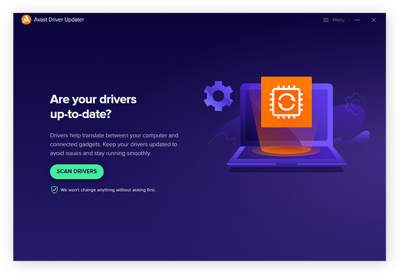 Scannen nach veralteten Audiotreibern unter Windows 10 mit Avast Driver Updater.