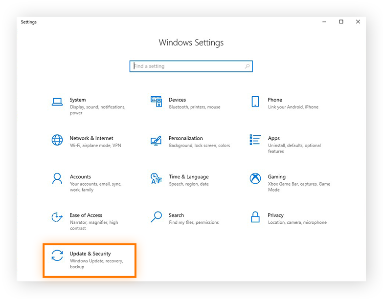 Öffnen von Windows Update zur Suche nach Audiotreiber-Updates unter Windows 10.