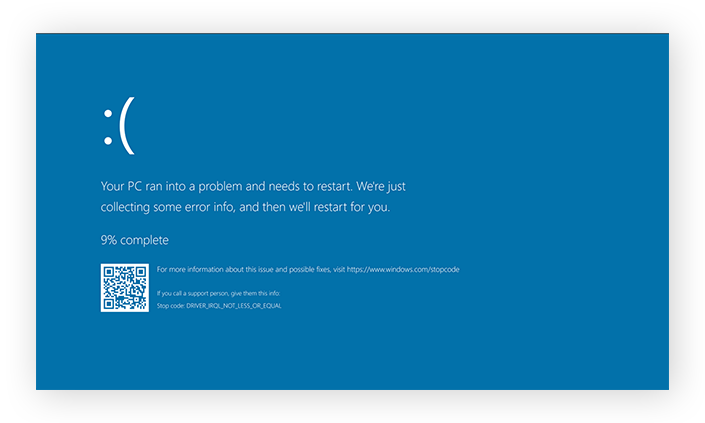 Tela azul da morte no Windows