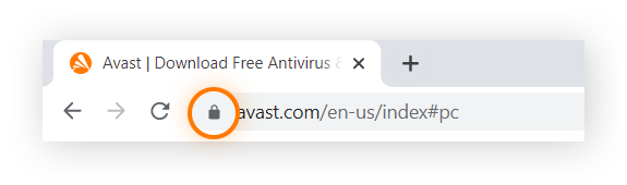 Das Vorhängeschloss in der Adressleiste des Browsers, welches anzeigt, dass eine HTTPS-Verbindung besteht.