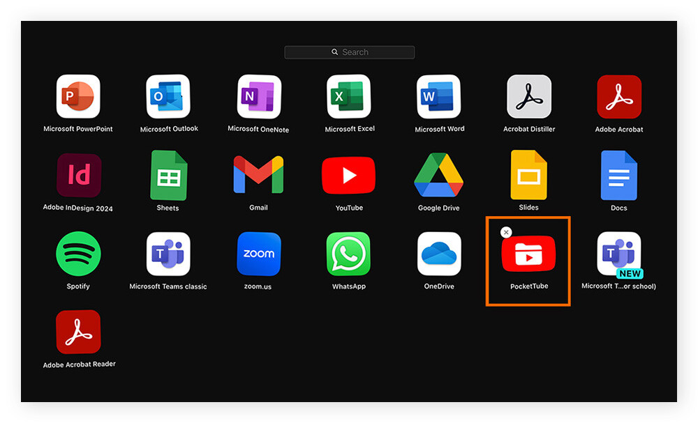 Example of an app being deleted from LaunchPad on a Mac.