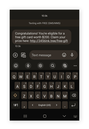 Les faux SMS contiennent souvent des liens suspects