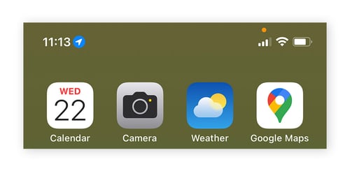 Activated microphone on iPhone.