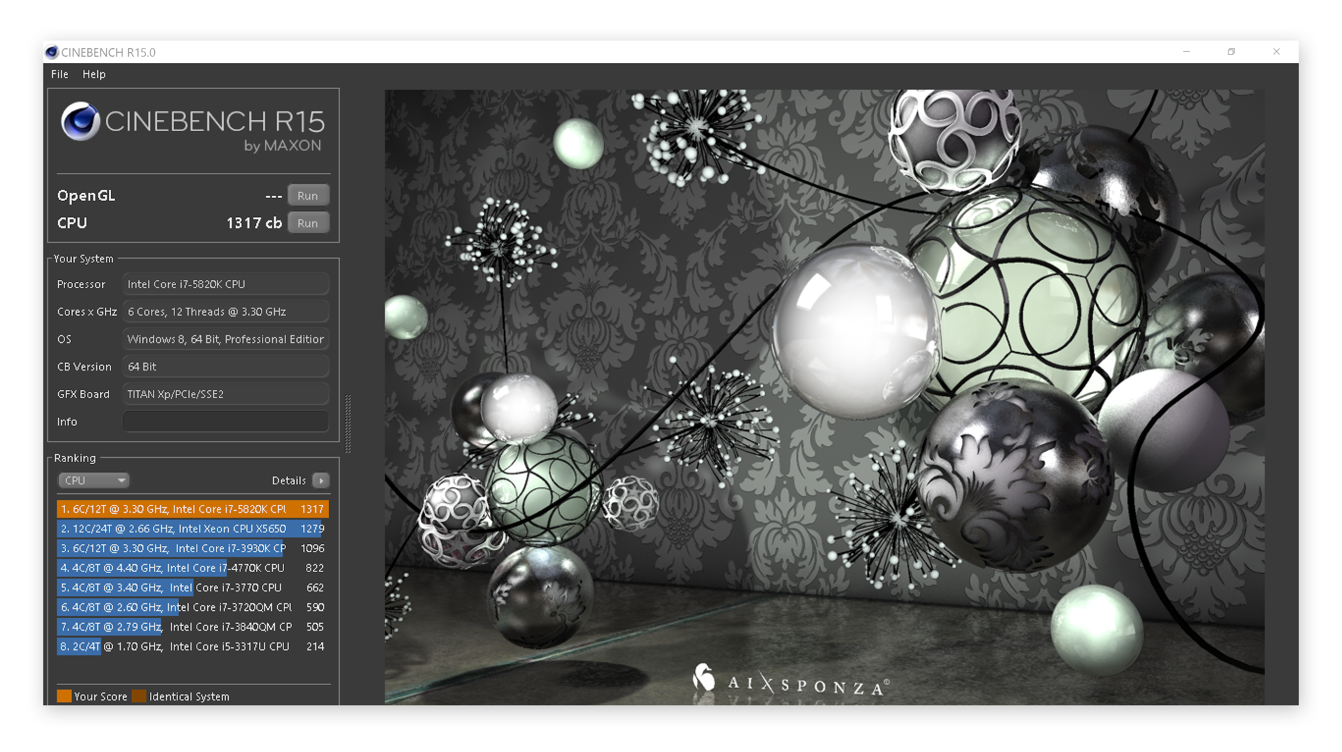 Résultats Cinebench après l’overclocking