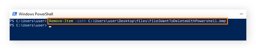Suppression permanente des fichiers avec Windows PowerShell.