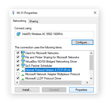 Comprobar las propiedades de su conexión IPv4.