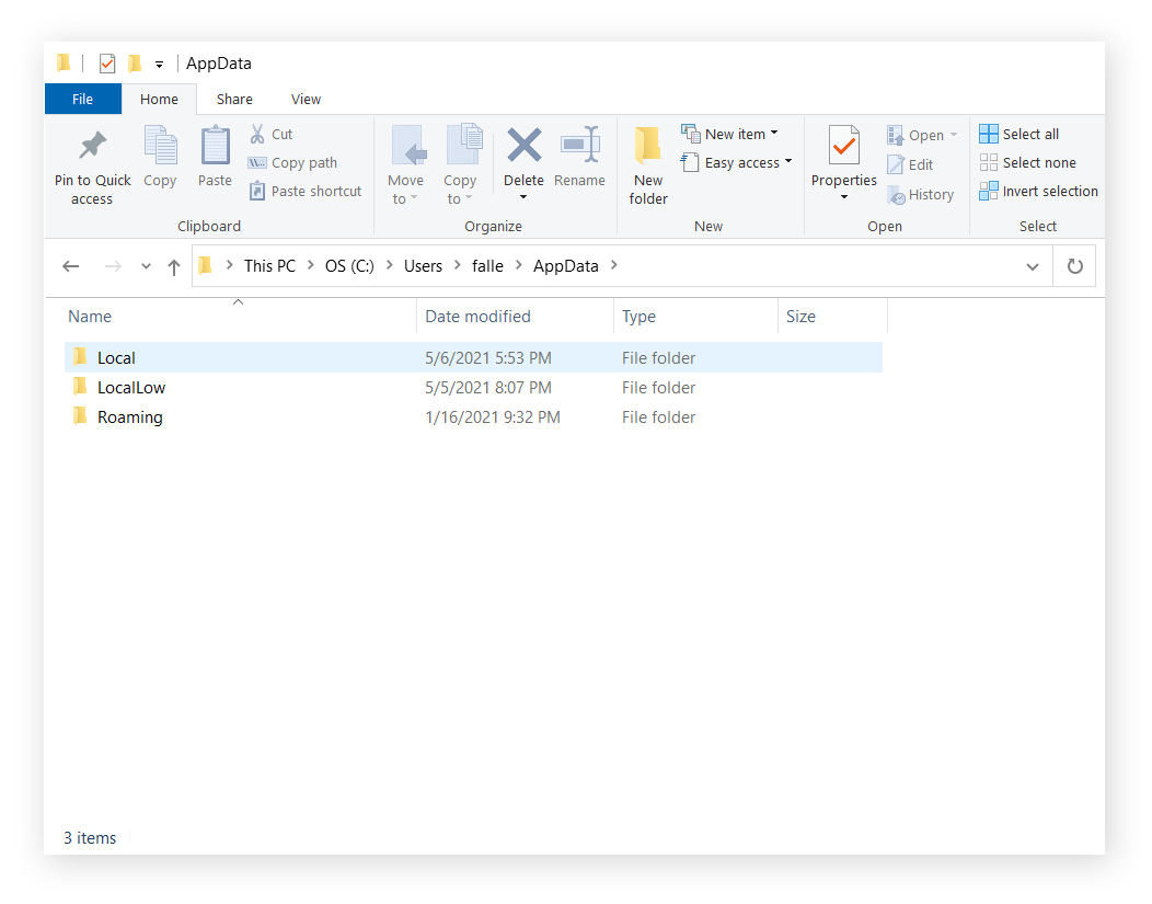 Follow the file path from your "Local" subfolder to "Google" and then "Chrome."