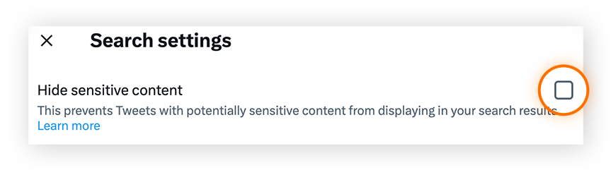 Uncheck Hide sensitive content