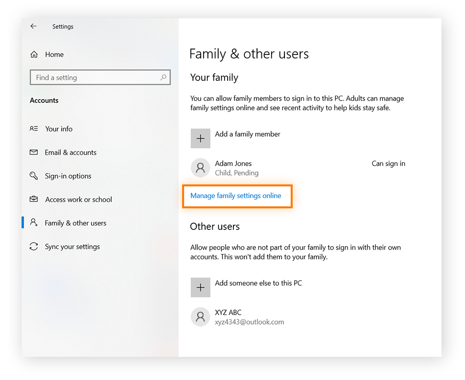 MANAGE PARENTAL CONTROLS visual data 2