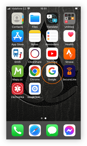 Localize o app Google no smartphone para configurar o SafeSearch.