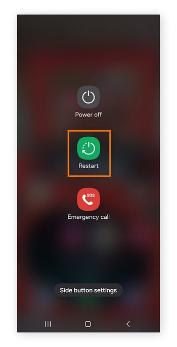 So beschleunigen Sie an Android-Smartphone durch einen Neustart.