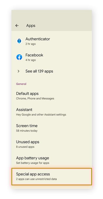 Apps-Menü auf einem Android-Telefon
